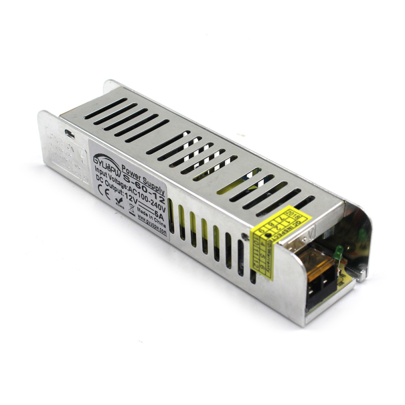 Napajanje za LED trake 12V 60W, konstantno napajanje, AC/DC pretvarač, ulaz 100-240V, IP20, unutarnja upotreba