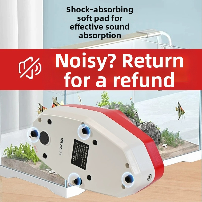 Pompa de oxigen pentru acvariu, alimentare AC — ultra-quiet, aerare puternică, greutate 1,6 kg, zgomot 30 dB, Xiaoxiao Fish