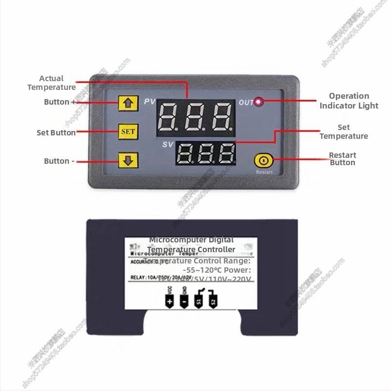 W3230 Visoko precizan regulator temperature s digitalnim zaslonom, modul termostata, podesiva postavka temperature, 0-250V