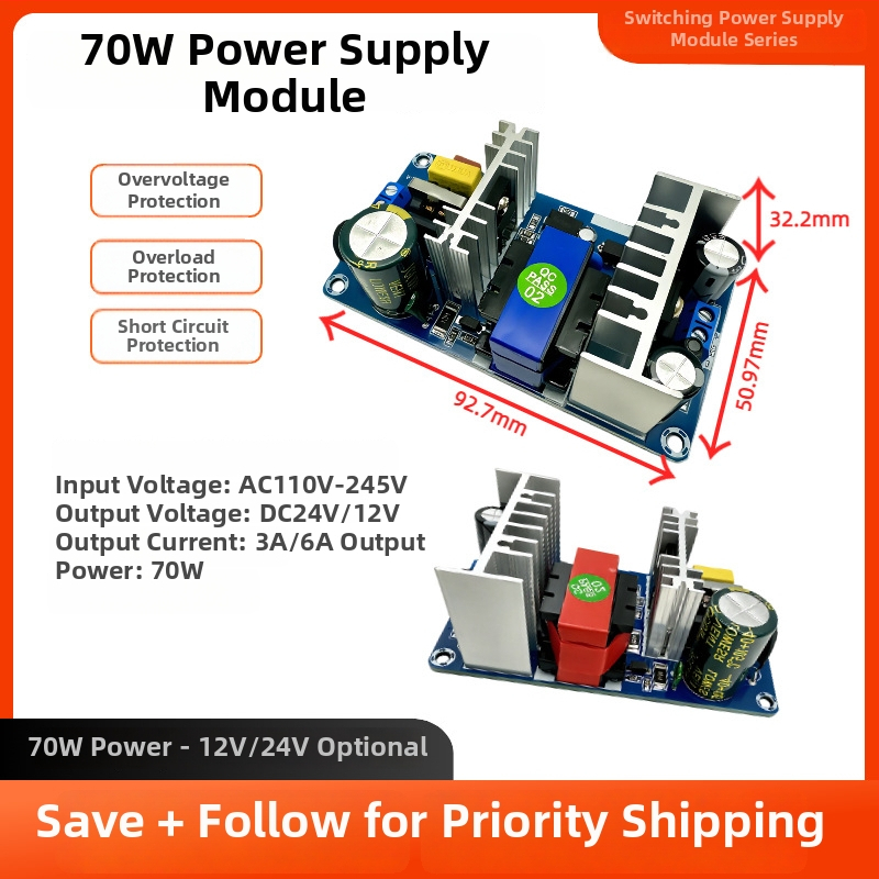 Modul de alimentare switch-mode, izolat AC-DC, placă goală, intrare 220V, opțiuni 36W/50W/75W/150W, reglat, alimentare încorporată