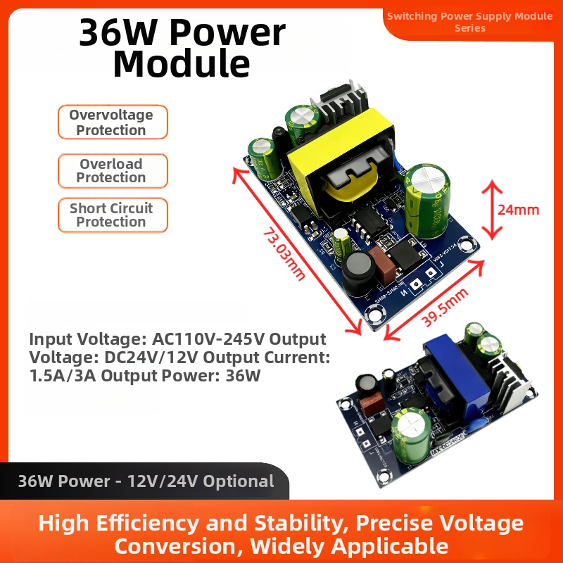 Modul de alimentare switch-mode, izolat AC-DC, placă goală, intrare 220V, opțiuni 36W/50W/75W/150W, reglat, alimentare încorporată