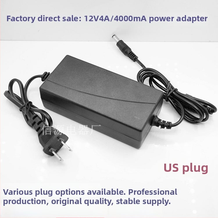 PWM napajanje 12V 4A 48W za LCD zaslone i LED rasvjetu ormarića, ulaz 100-240V, konektor 5.5×2.1/2.5 mm