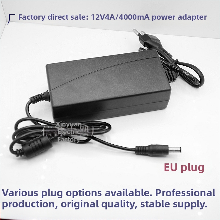 PWM napajanje 12V 4A 48W za LCD zaslone i LED rasvjetu ormarića, ulaz 100-240V, konektor 5.5×2.1/2.5 mm