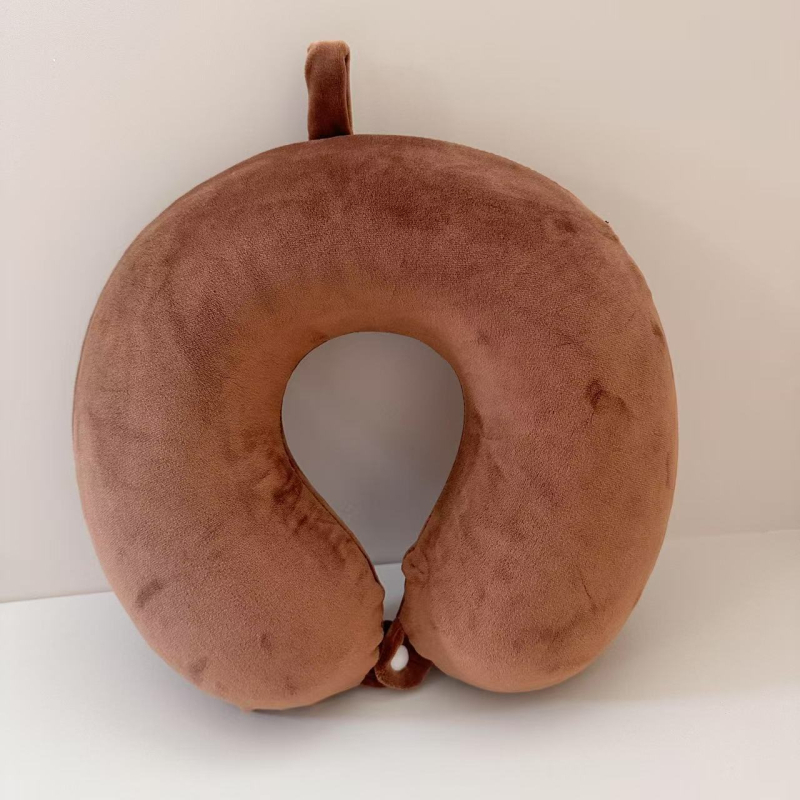 U-oblik jastuk za vrat s memorijskom pjenom, Crystal Velvet navlaka, jezgro 200 g, za odrasle – pogodno za putovanja avionom i kratki odmor u uredu