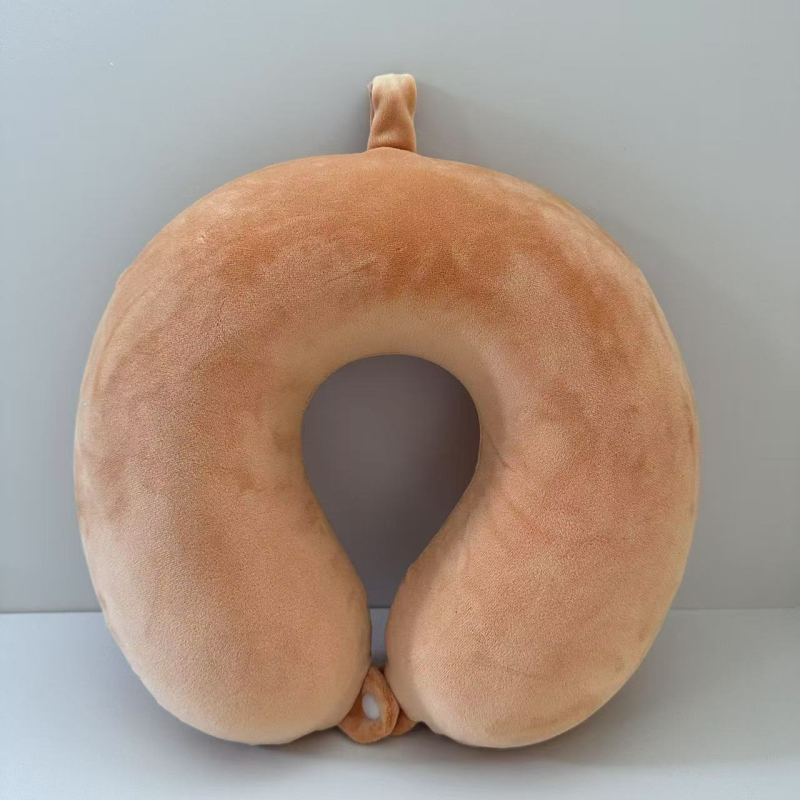 U-oblik jastuk za vrat s memorijskom pjenom, Crystal Velvet navlaka, jezgro 200 g, za odrasle – pogodno za putovanja avionom i kratki odmor u uredu