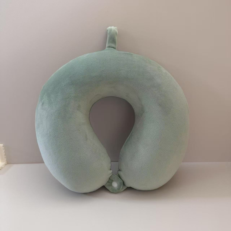 U-oblik jastuk za vrat s memorijskom pjenom, Crystal Velvet navlaka, jezgro 200 g, za odrasle – pogodno za putovanja avionom i kratki odmor u uredu