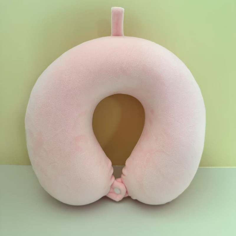 U-oblik jastuk za vrat s memorijskom pjenom, Crystal Velvet navlaka, jezgro 200 g, za odrasle – pogodno za putovanja avionom i kratki odmor u uredu