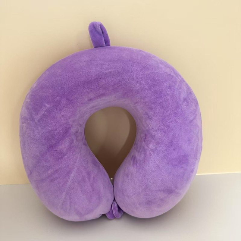 U-oblik jastuk za vrat s memorijskom pjenom, Crystal Velvet navlaka, jezgro 200 g, za odrasle – pogodno za putovanja avionom i kratki odmor u uredu