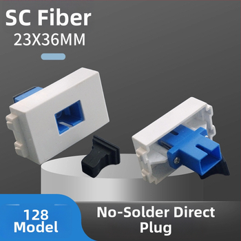 128-typu SC optický adaptér modul pre optické vlákno telekomunikačnej triedy – priame zapojenie, kombinovaný pre stenu panel a podlahovú zásuvku s montážnou krabicou