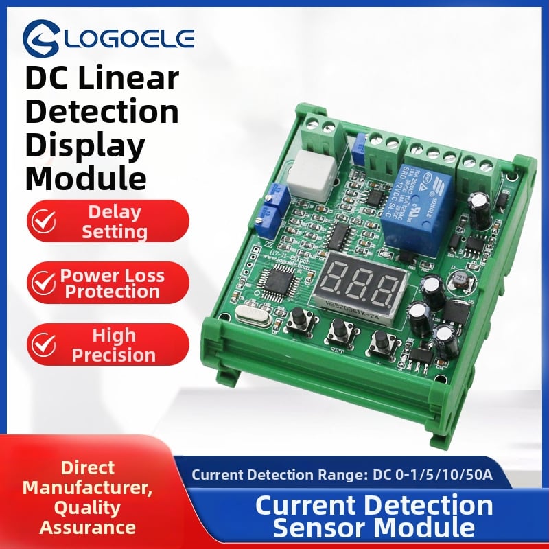 Μονάδα ανίχνευσης συνεχούς ρεύματος με προστασία από υπερφόρτωση και γραμμική έξοδο, ευρύ φάσμα μέτρησης 0–1 A, 5 A, 10 A ή 50 A, υψηλή ακρίβεια