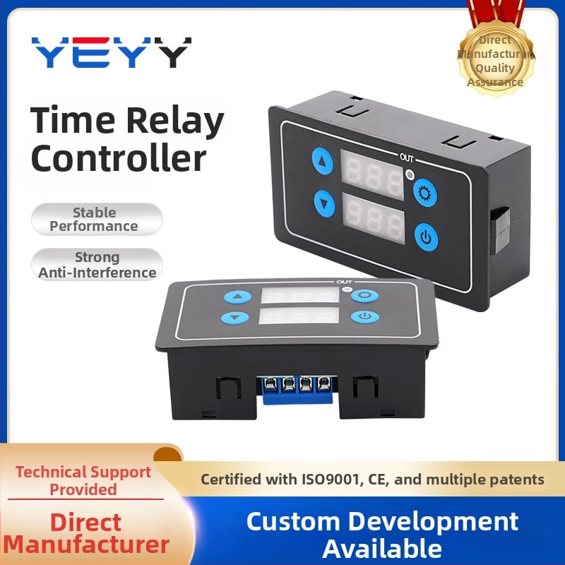 Panelni digitalni vremenski rele modul s kašnjenjem i ciklusnim upravljanjem; elektromagnetska primjena; bakreni laminat + PVC kućište