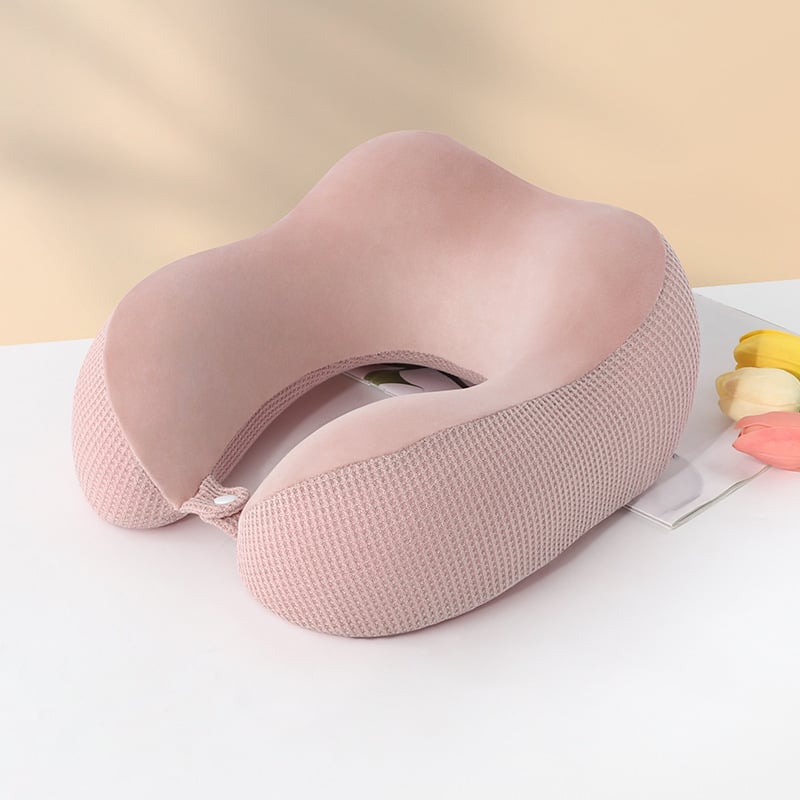 Μαξιλάρι ταξιδιού σε σχήμα U για τον αυχένα με αφρό μνήμης, ύφασμα βάφλα, για ενήλικες, μοντέρνο μινιμαλιστικό στυλ Bai Mei