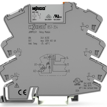 857-354 Γερμανικό ρελέ μοντέλο, είσοδος 24 V AC/DC, 1 επαφή Form-C