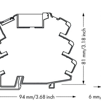 857-354 Γερμανικό ρελέ μοντέλο, είσοδος 24 V AC/DC, 1 επαφή Form-C
