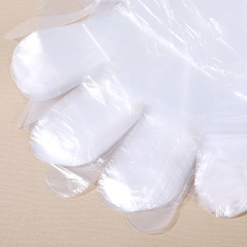 Chenxi egyszer használatos átlátszó műanyag kesztyűk, élelmiszer-minőségű, porálló, vastagság 0,05–0,1 mm