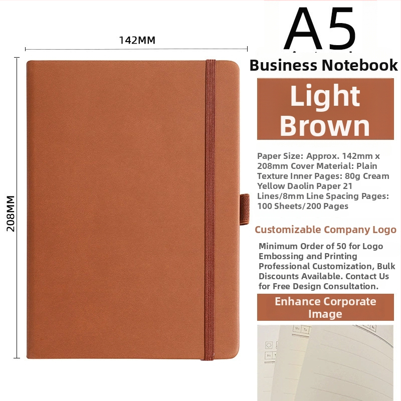 Bilježnica s PU koricom, šivano povezivanje nitom, Dowling papir, 80 gsm, 50-100 stranica.