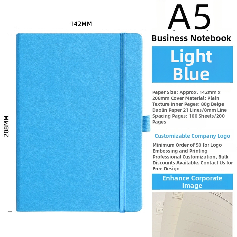 Bilježnica s PU koricom, šivano povezivanje nitom, Dowling papir, 80 gsm, 50-100 stranica.