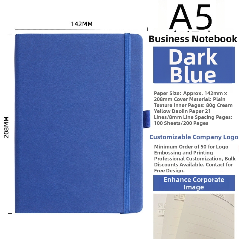 Bilježnica s PU koricom, šivano povezivanje nitom, Dowling papir, 80 gsm, 50-100 stranica.