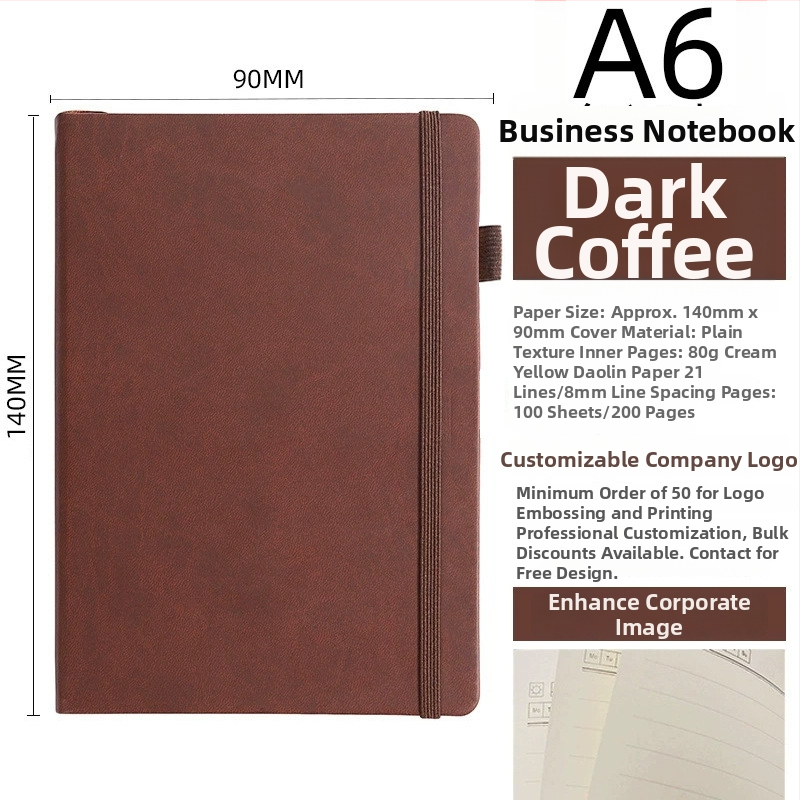 Bilježnica s PU koricom, šivano povezivanje nitom, Dowling papir, 80 gsm, 50-100 stranica.