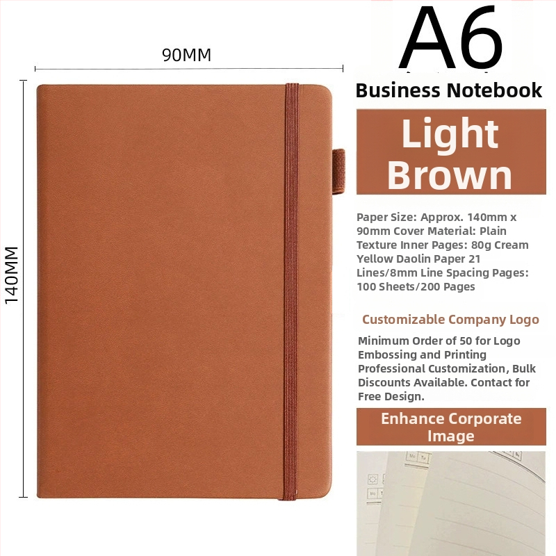 Bilježnica s PU koricom, šivano povezivanje nitom, Dowling papir, 80 gsm, 50-100 stranica.