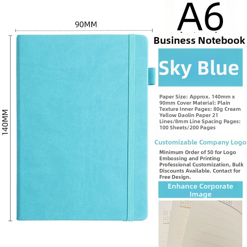 Bilježnica s PU koricom, šivano povezivanje nitom, Dowling papir, 80 gsm, 50-100 stranica.