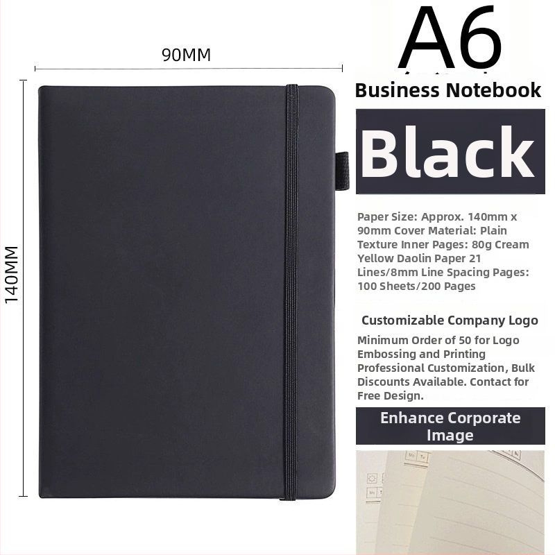 Bilježnica s PU koricom, šivano povezivanje nitom, Dowling papir, 80 gsm, 50-100 stranica.