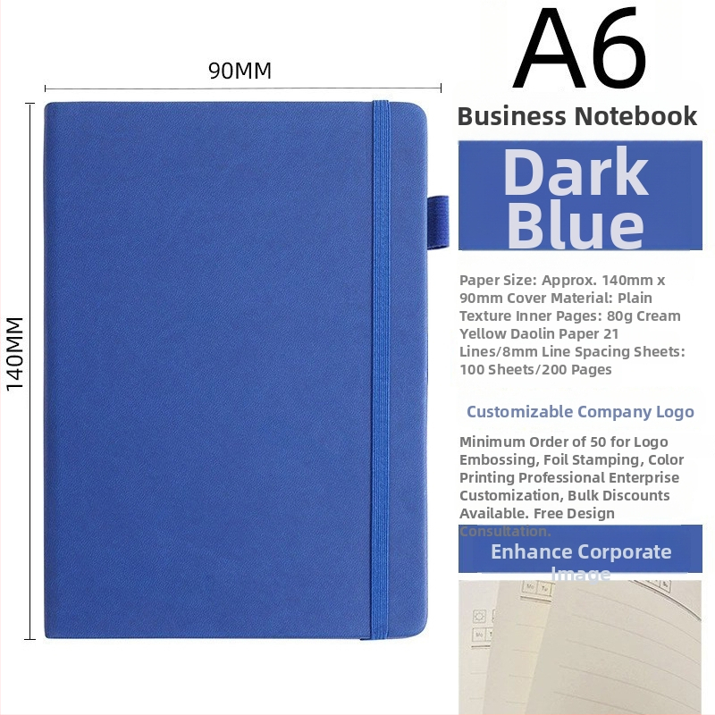 Bilježnica s PU koricom, šivano povezivanje nitom, Dowling papir, 80 gsm, 50-100 stranica.