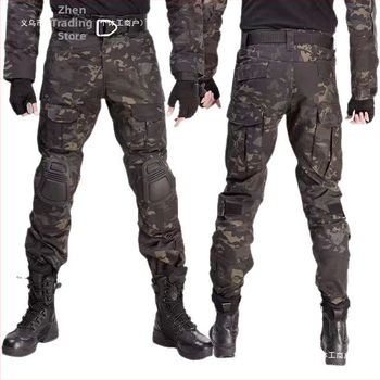 Τακτικά παντελόνια με επιγονατίνες, πολυεστέρας, καμουφλάζ, άνοιξη, για αγόρια