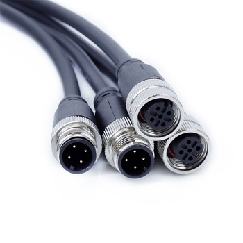 Conector M12 aerian cu cablu, etanș, 4-12 nuclee, interfață AC/DC, personalizabil
