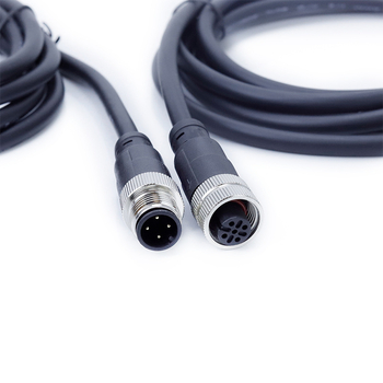 Conector M12 aerian cu cablu, etanș, 4-12 nuclee, interfață AC/DC, personalizabil