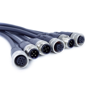Conector M12 aerian cu cablu, etanș, 4-12 nuclee, interfață AC/DC, personalizabil