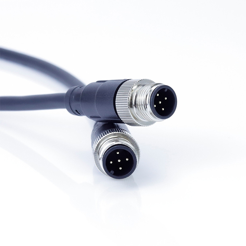 Conector M12 aerian cu cablu, etanș, 4-12 nuclee, interfață AC/DC, personalizabil