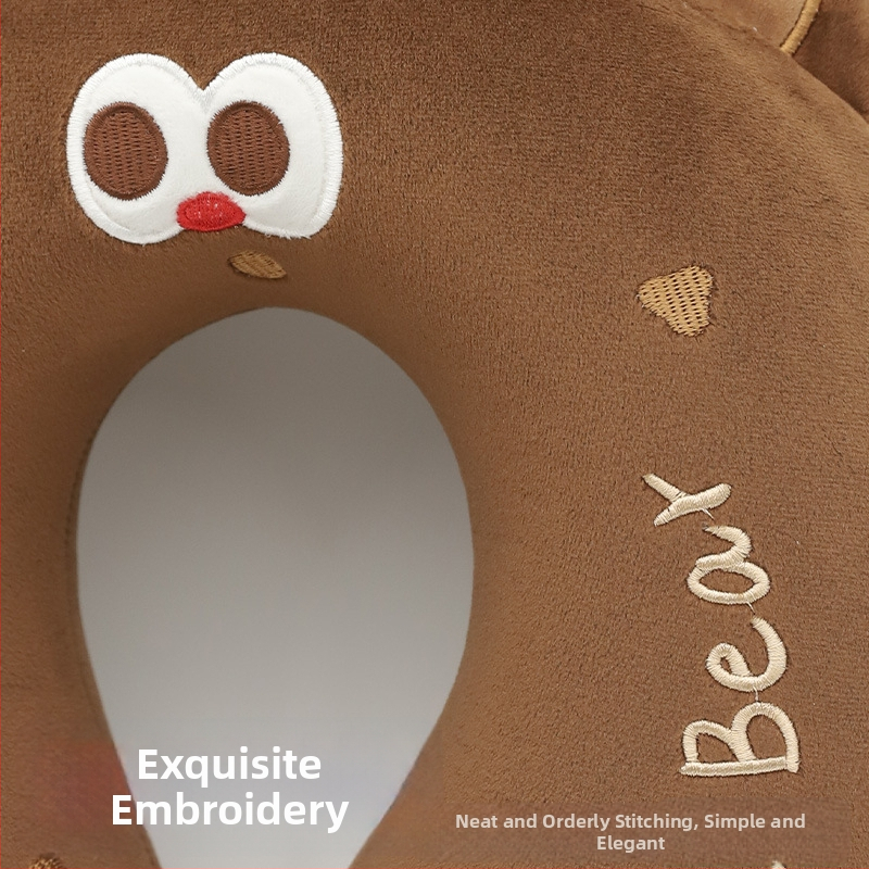 Leisure House Μαξιλάρι αυχένα U-σχήματος από αφρό μνήμης για ταξίδια и γραφείο – στυλ κινούμενο σχέδιο, μαλακό ελαστικό ύφασμα