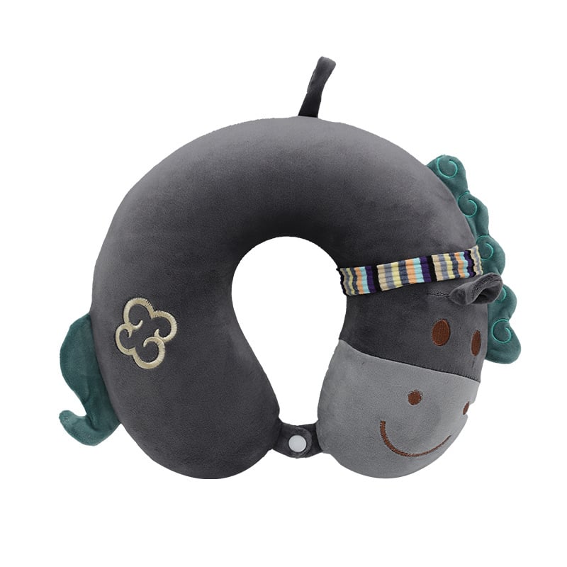 Leisure House Μαξιλάρι αυχένα U-σχήματος από αφρό μνήμης για ταξίδια и γραφείο – στυλ κινούμενο σχέδιο, μαλακό ελαστικό ύφασμα