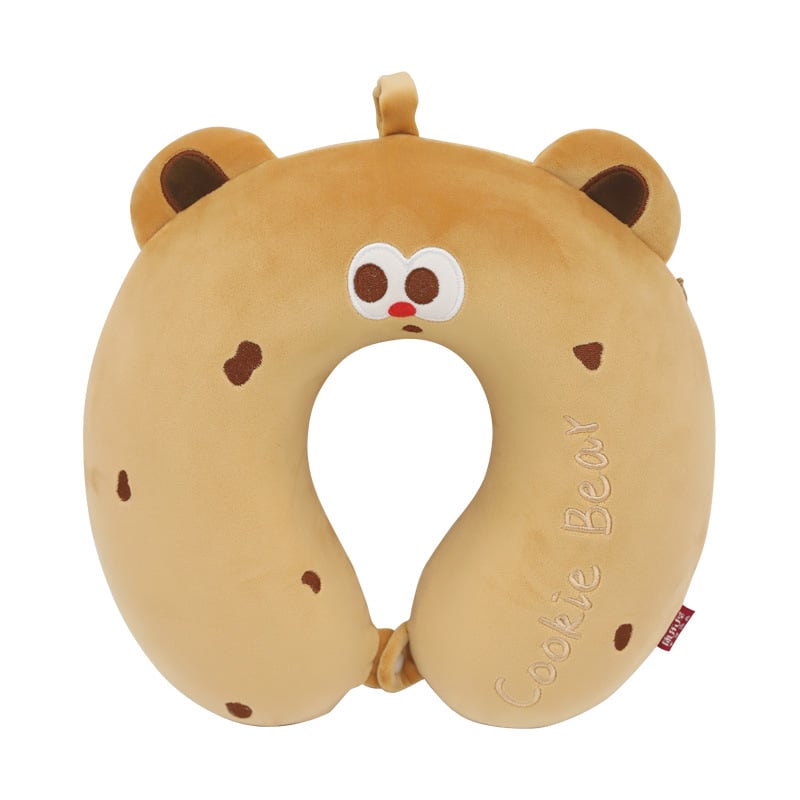 Leisure House Μαξιλάρι αυχένα U-σχήματος από αφρό μνήμης για ταξίδια и γραφείο – στυλ κινούμενο σχέδιο, μαλακό ελαστικό ύφασμα