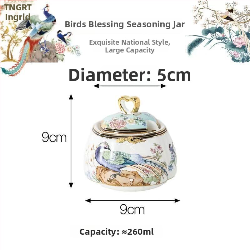 Set ceramic pentru condimente de bucătărie — logo imprimat, personalizare, lansat în 2023, Stil nou chinezesc