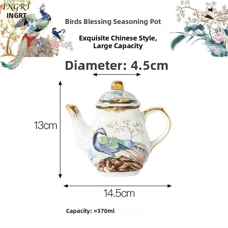 Set ceramic pentru condimente de bucătărie — logo imprimat, personalizare, lansat în 2023, Stil nou chinezesc