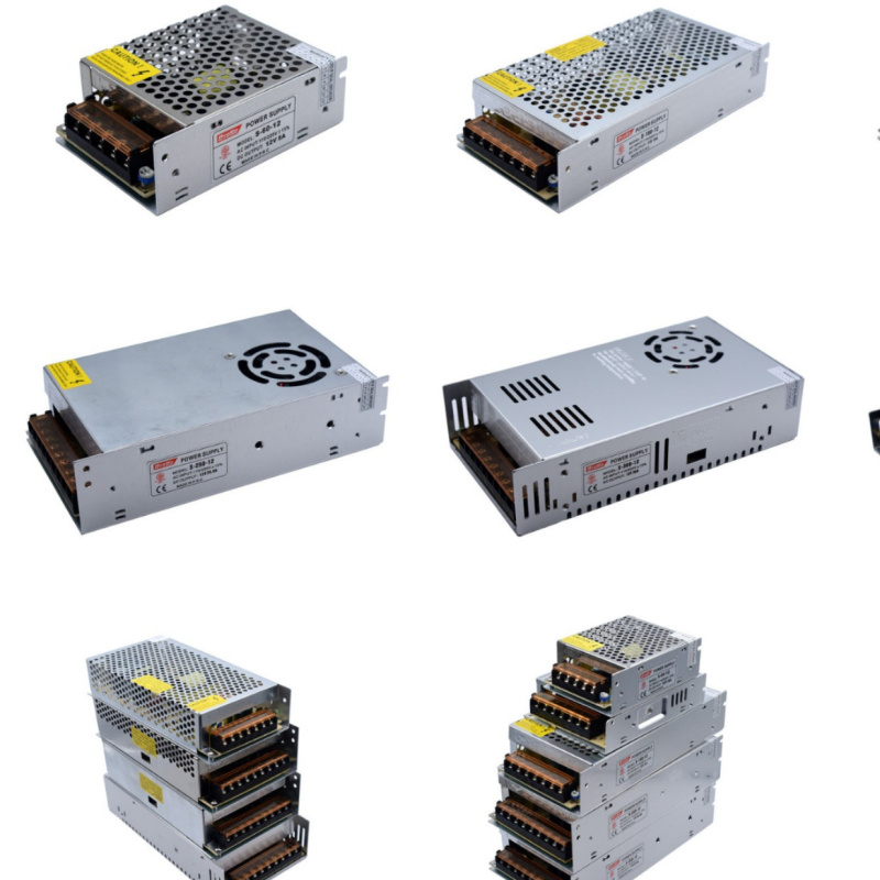 Sursă de alimentare cu comutare pentru LED interior, monitorizare de securitate, ieșire DC 12/24V, IP20, 90% eficiență, CE ROHS