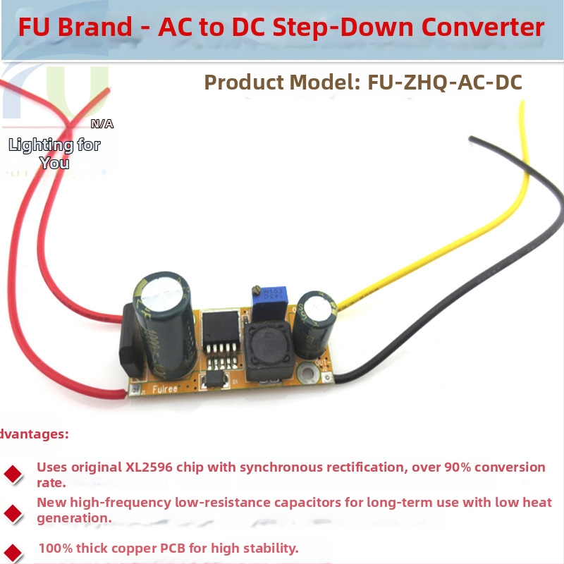 Laserový AC-DC krokový menič FU-ZHQ-60V-DC-12V-1A (Vstup: 60V DC; Výstup: 12V DC; Prúd: 1A)