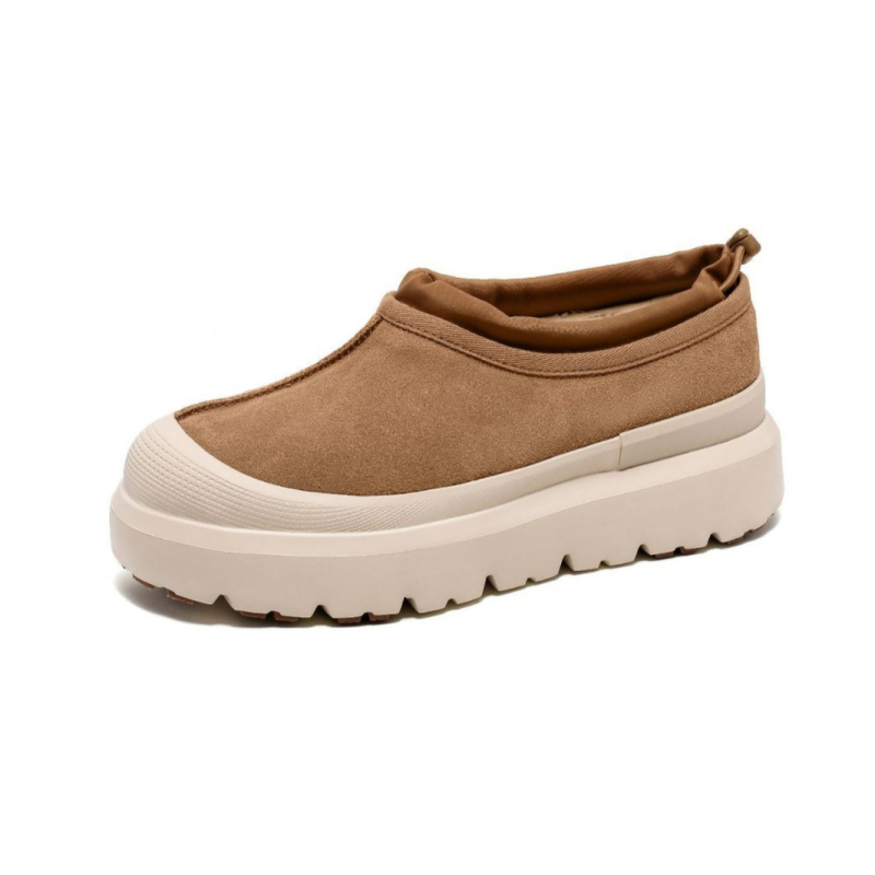 Botine de zăpadă cu blană integrată, unisex; partea superioară: blană integrată, căptușeală interioară de pluș scurt artificial, talpă din cauciuc, toc mediu 3–5 cm