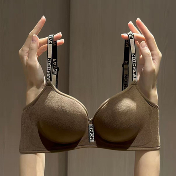 Push-up σουτιέν, φλάνελ, διαπνέον, σε σχήμα V, 3/4 κύπελλο