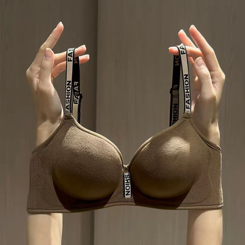 Push-up σουτιέν, φλάνελ, διαπνέον, σε σχήμα V, 3/4 κύπελλο