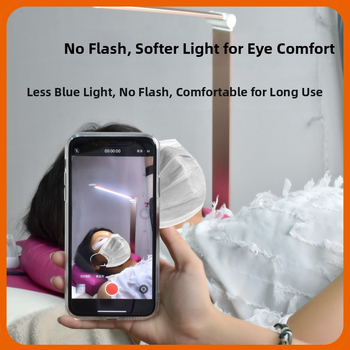 Sklopiva LED USB stolna svjetiljka za kozmetičke salone – zaštita očiju, osvjetljenje za nokte i trepavice, 7W, upravljanje dodirom, metalno sjenilo