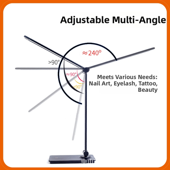 Sklopiva LED USB stolna svjetiljka za kozmetičke salone – zaštita očiju, osvjetljenje za nokte i trepavice, 7W, upravljanje dodirom, metalno sjenilo