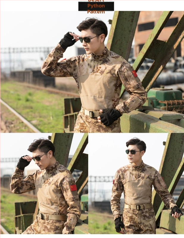 Tréningový taktický oblek, maskáčový úplet z bavlny, priedušný, odvádza vlhkosť, unisex, dlhé rukávy