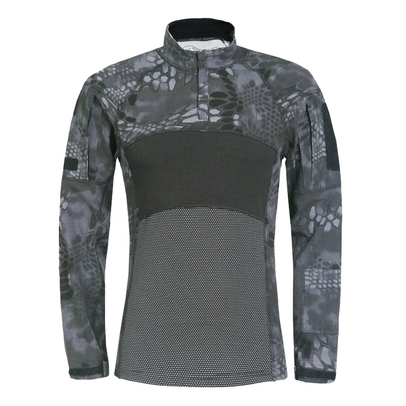 Εκπαιδευτικό τακτικό σετ, καμουφλάζ, πλεκτό μείγμα βαμβακιού, αναπνέουσα, απομάκρυνση υγρασίας, unisex, μακριά μανίκια