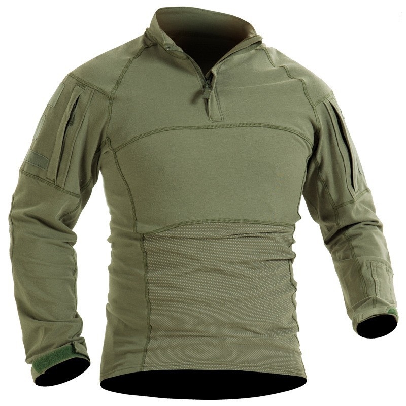 Εκπαιδευτικό τακτικό σετ, καμουφλάζ, πλεκτό μείγμα βαμβακιού, αναπνέουσα, απομάκρυνση υγρασίας, unisex, μακριά μανίκια