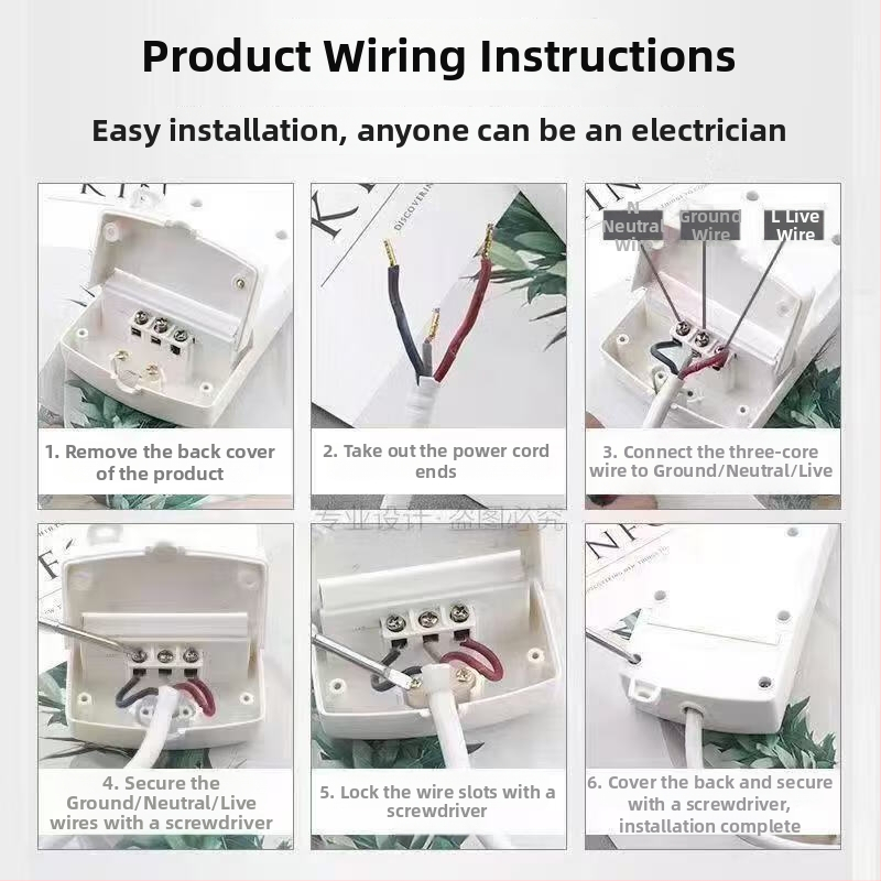 Rozvodka s viacerými zásuvkami pre domáce použitie, 10A/2500W, puzdro PP+PC, CCC certifikované, 220-250V