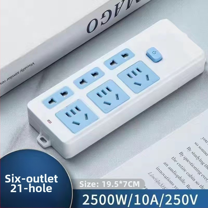 Rozvodka s viacerými zásuvkami pre domáce použitie, 10A/2500W, puzdro PP+PC, CCC certifikované, 220-250V