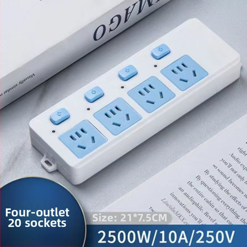 Rozvodka s viacerými zásuvkami pre domáce použitie, 10A/2500W, puzdro PP+PC, CCC certifikované, 220-250V